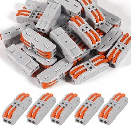 25PACK Push Quick Wire Connectors, Electrical Cable Connectors,Working Range Max 32A 600Volt, 2 Pin Wire Connectors,2 Circuit Inline Splices, 28-12 AWG, SPL-2
