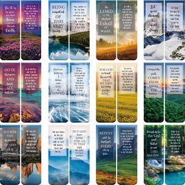 Nezyo 12 Pieces Christian Magnetic Bookmarks Pieces Bible Verse Bookmarks Cards for Women Magnetic Bible Verse Inspirational Quotes Book Markers for Teacher Student