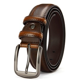 DOOPAI Mens Belt Leather Belt For Men Casual Jeans Belts Mens Dress Belt Adjustable Belt Size Single Prong Buckle belt