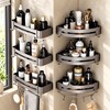 Aluminum Shower Caddy for Bathroom Storage – No-Drill Wall-Mounted Organizer