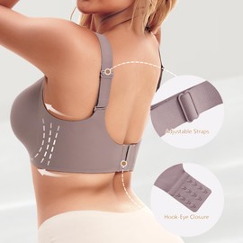 SINFLA Seamless Bras for Women No Underwire Wireless Tshirt Bra Comfort Back Smoothing Bralettes with Support (Brown,X-Large)