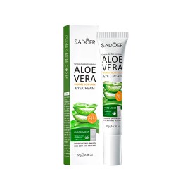 Sadoer Crema De Ojos Aloe Vera 20 G Hidratante, Antiarrugas Y Anti-bolsas, Textura Ligera Para Piel Delicada, Activos Calmantes Y Reafirmantes        