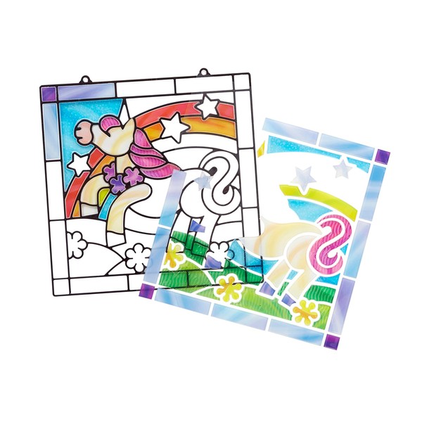 Melissa & Doug Stained Glass Unicorn Art Kit, Arts and Crafts for Kids age 5+, Kids Craft Kits, Kids Activity Window Art, Sticker Art, Animal Stickers, Mess Free Activity