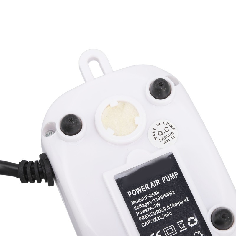 Fish Tank Oxygen Pump Ultra Quiet Powerful Dual Outlet Aquarium