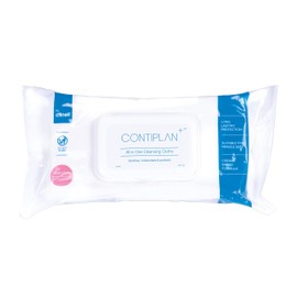 CONTIPLAN Incontinence Cleansing Cloths with Barrier Cream - All in One Cleansing Wipes Cleanses, Soothes and Moisturises - Pack of 25 Cloths