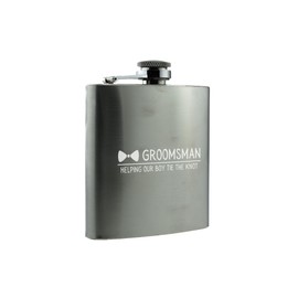 Groomsman Wedding Flask - Stylish Stainless Steel Gift for Groom's Crew (hip-ds23-boyknotrg)