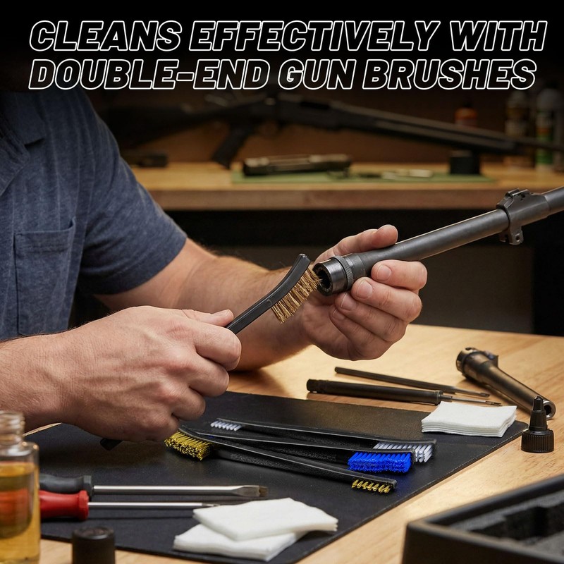 12 Pack Gun Cleaning Brushes with Brass, Bule and White