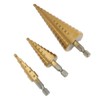3Pcs Step Cone Drill Bit 6.35mm Hex Shank High Speed