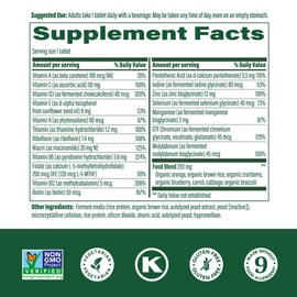 MegaFood Men's 55+ One Daily - Multivitamin for Men with Vitamin B12, C, D & Zinc - Optimal Aging & Immune Support Supplement - Vegetarian - Made Without 9 Food Allergens - 120 Tabs