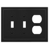 Amerelle 57TTDBK Bethany Wallplate, 2 Toggle / 1 Duplex, Cast