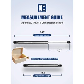 OTUAYAUTO - Soporte de gas de 12 pulgadas - Soporte de elevación universal de 107 N/22 libras C1603795 - Amortiguadores de gas para caja de herramientas, soporte de tapa de camión, bisagra hidráulica de puerta, soporte de gas para gabinete, soporte de pu