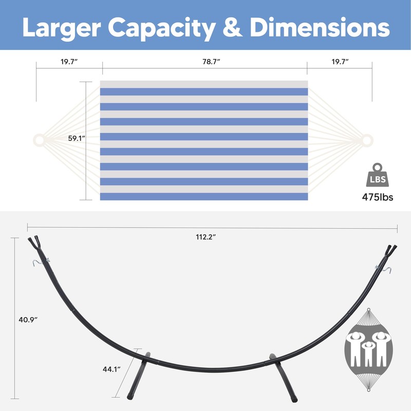 SUNCREAT Backyard Hammock with Frame, Hammock Frames for Outside, 475