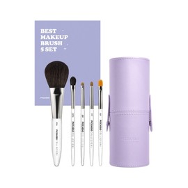 [Picasso Collezioni] Best makeup brush set of 5 (cylindrical case purple gift) / [피카소꼴레지오니] 베스트 메이크업 브러쉬 5종 세트(원통케이스 퍼플 증정)