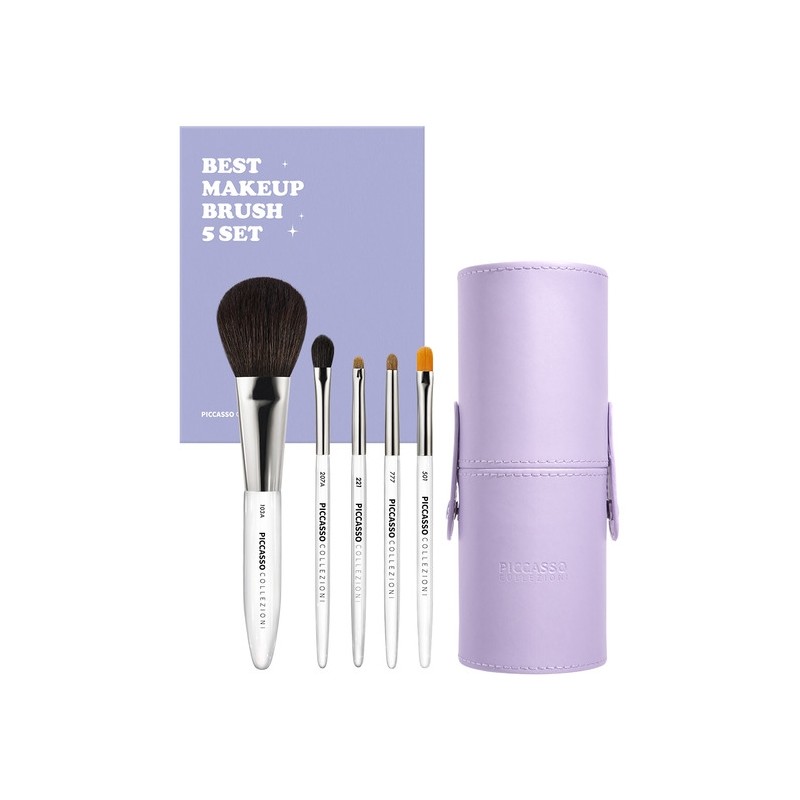 [Picasso Collezioni] Best makeup brush set of 5 (cylindrical case