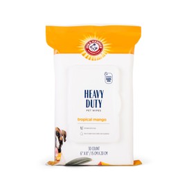 Arm & Hammer for Pets Heavy Duty Multipurpose Bath Wipes for Dogs, Travel Size, Mango Scent | All Purpose Dog Wipes Remove Odor & Refresh Skin for Pets | 30 Ct Pack of Travel Pet Wipes