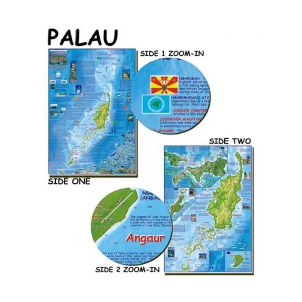 Franko Maps Palau Map for Scuba Divers and Snorkelers