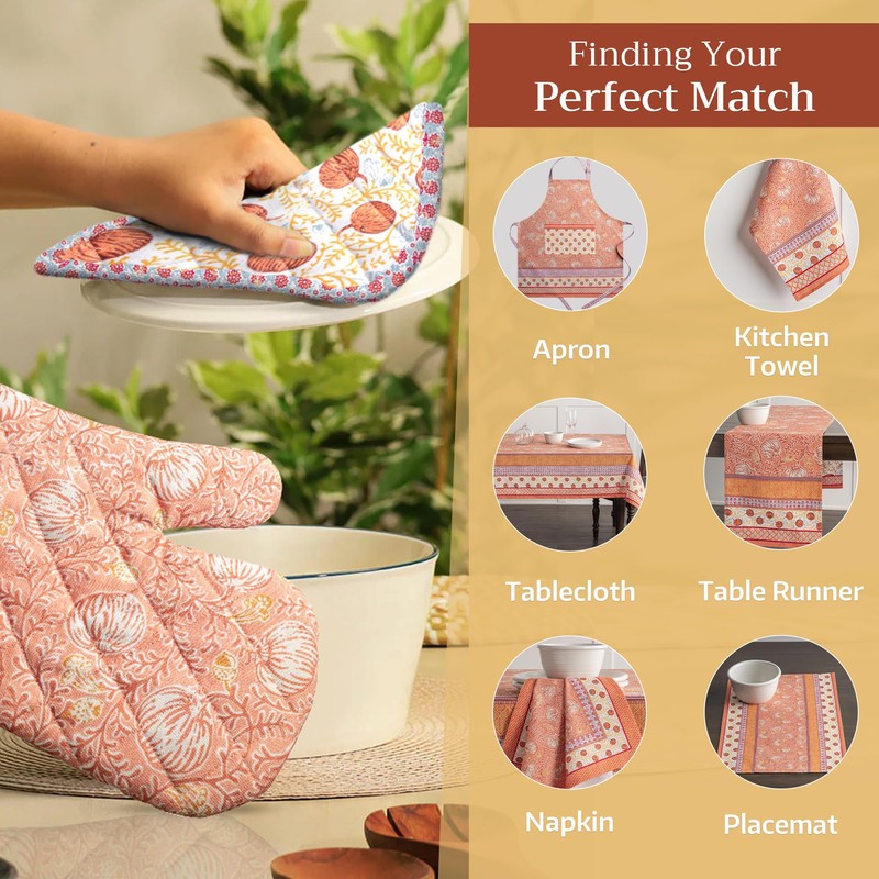 Maison d' Hermine Oven Gloves 100% Cotton Oven Mitt 7"