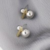 Two Tone Teardrop Stud Earrings for Women Gold Silver Front