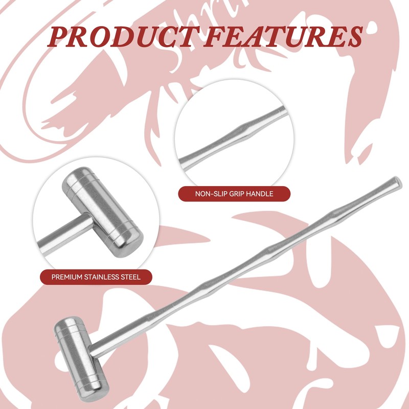 Creole Feast CH1001 Stainless Steel Crab or Lobster Mallet, 6-Inch