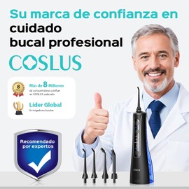 COSLUS C50 Irrigador Bucal Portátil para Dientes, 4 Modos y 5 Niveles