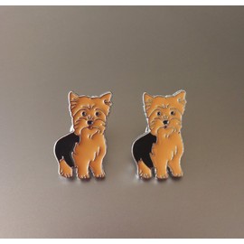 Harikaji Lovely Pug Dog Brooch Pet Brooch Corsage Metal Pin Badge Dog ID Tags Christmas Birthday Gift 2PCS (Yorkshire)