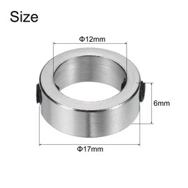 sourcing map 10pcs Set Screw Collars 12mm Bore 304 Stainless Steel Shaft Collars, 17mm OD, 6mm Width Axle Collar Clamp for Linear Rod Shaft Guide