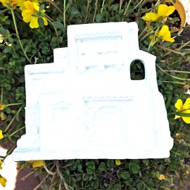 PotteryPie Village House Wall Plaque 9" IN STOCK Ceramic Bisque Ready Paint Pottery