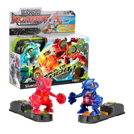 Silverlit Biopod Kombat, Fun to Build and Battle Electronic Creature Robots, Terrifying Noises and LED Effects, 2 Robots and 2 Battle Stations Included, 20+ Parts to Build, Children 5+