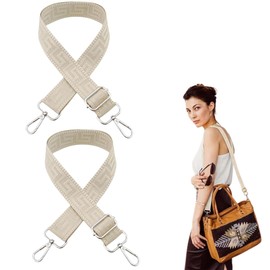 Pack of 2 Adjustable Shoulder Strap Bag Strap 3.8 cm Wide Shoulder Strap 75-130 cm Bag Straps for Changing with Silver Carabiner for Handbags Women DIY Accessories Shoulder Bags