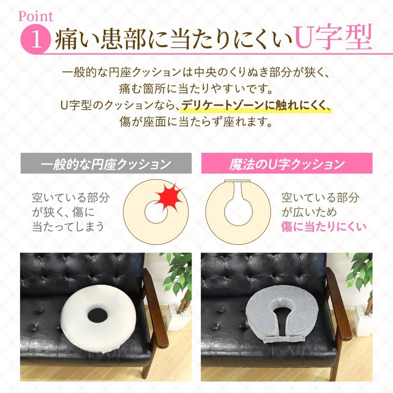 LOOKIT MUC-7 U-Shaped Round Cushion Postpartum Hemorrhoids Hospital Specifications 14