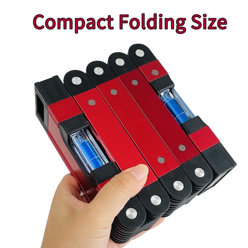 Sutekus Folding Level 5 Sections Foldable Aluminum Alloy Multi-Angle Measurement