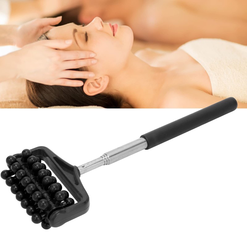 Telescopic Back Roller Scratcher, 360° Rotating Manual Back Scratch Roller,