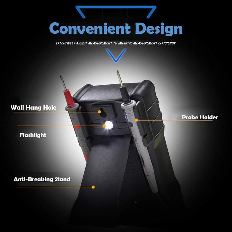 Auto Ranging Digital Multimeter TRMS 6000 with Battery Alligator Clips