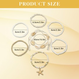 VelvetGlow Handgemachte Bohemian Pearl Beach Armband Set, Wasserdichtes Sommerstrand-Schmuck für Urlaub, Seestern-Schildkröten-Design Surferarmbänder, Perfekt für Strandliebhaber