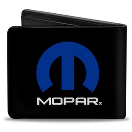 Buckle-Down Bifold Wallet Mopar, Multicolor, 4.0" x 3.5", Buckle-down Pu Bifold Wallet - Mopar Logo Black/Blue/White