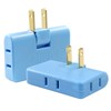 Zorfeter 2Pcs 3 in 1 Blue Rotatable Flat Wall Outlet