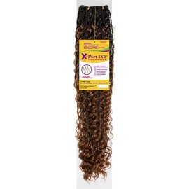 Janet Collection Human Hair Prime Unimix Encore Lavie X-Pert TRACK BRAID HAIR 3XB BOHO SENEGAL TWIST BRAID Goddess curl ends WEAVING 24” (COLOR #HL1B/30)
