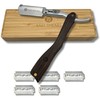 Straight Edge Shaving Razor with Disposable Blades - Wood Handle,