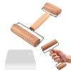1 Rolling Pin with Two Ends, 1 Dough Cutter, Wooden