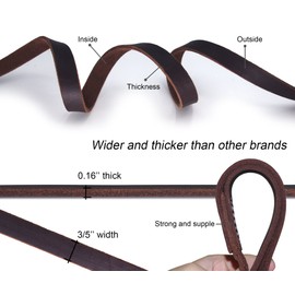 YOOGAO Pet Dog Leash Genuine Leather Training Leash. 4/6 ft Length x 3/5 inch Width for Medium and Large Dogs (4 feet)