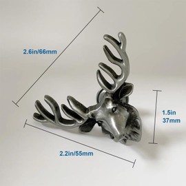LFWATAXY 4PCS Reindeer Head Knobs,Creative Deer Head Single Hole Handles, Hardware Knob for Furniture Cabinet Closet Drawer Box Door Drawers Dresser Handles (Matte Black)