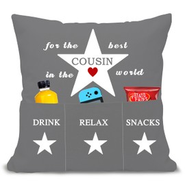 Gift for Cousin from Cousin Stars Cushion Covers 18x18 Inches with Three Pockets for Cousin Gift for Cousin Ideas Cousin Gift for Women Men Birthday (cousin)