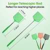 Fly Swatters with Stainless Steel Handle,Telescopic Flyswatter,Extends up to 25