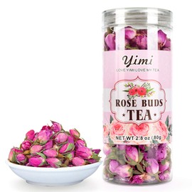Yimi Rose Buds Tea, Dried Rose Herbal Floral Loose Leaf Herbal Tea, Whole Dry Roses Flower, 2.8 Oz Christmas Gift