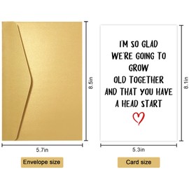 Obbyidk Funny Grow Old Birthday Card for Husband, Humor Older Husband Birthday Card from Wife, Going to Grow Old Together and That You Have A Head Start