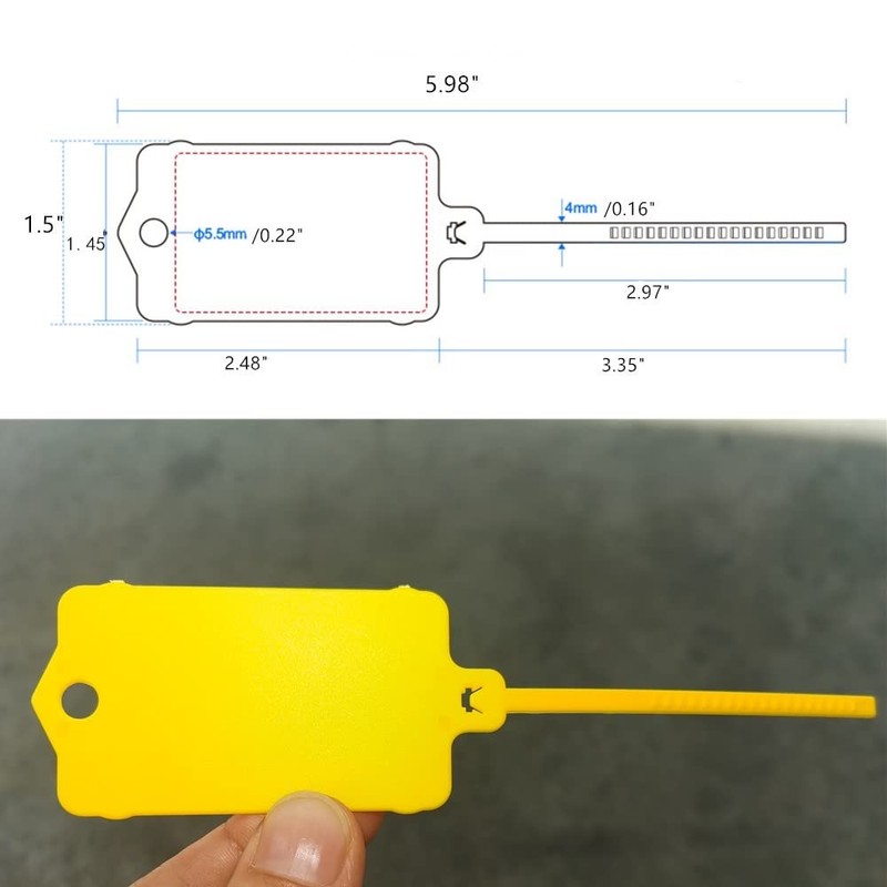 100pcs Reusable Blank Plastic Tags Ties Key Tags 1.45"*2.48" Serrated