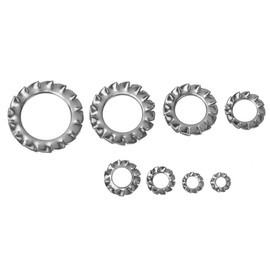 300pcs Serrated Lock Washers External Star Washers M2.5 M3 M4 M5 M6 M8 M10 M12 Shakeproof External Serrated Gasket