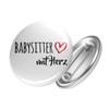 Huuraa Button Babysitter with Heart Badge 59 mm with Motif