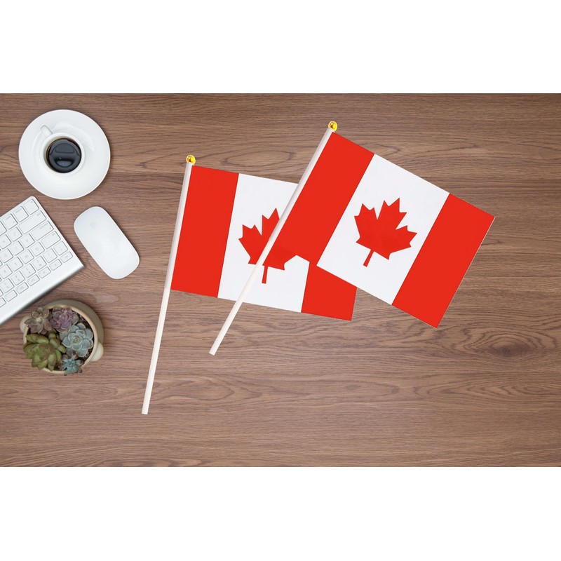 50 Pack Mini Canada Flags, 5.5x8.3 Inch, Grand Opening, Carnival,