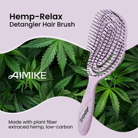 AIMIKE Detangle Hair Brush, Bio-Friendly detangler Hair Brush for Thick Hair, Curved Vented Hair Brush w/Soft Bristles, Glide Through Tangles with Ease for Women, Men, Kids, Wet & Dry Hair